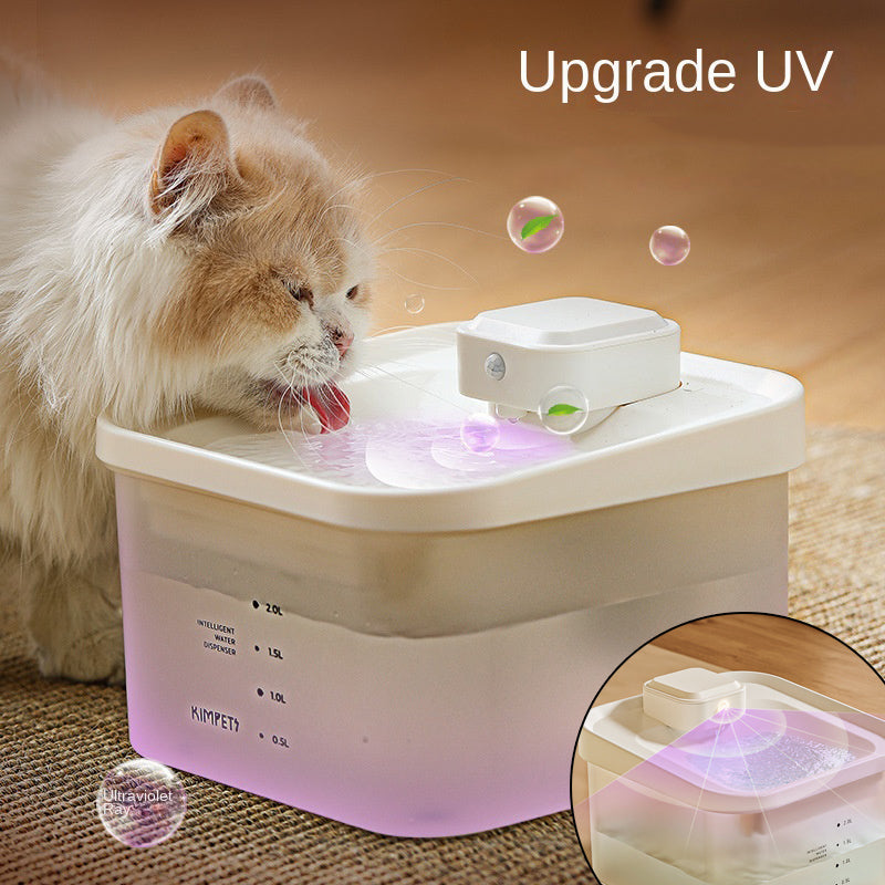 HKM-5937853 Automatic Cat Water Dispenser with UV Sterilization and 2000ml Capacity