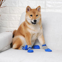 HKM-5938621 Waterproof Non-Slip Pet Shoes for Dogs and Cats - Set of 4, Cotton & Rubber, Available in Sizes S, M, L