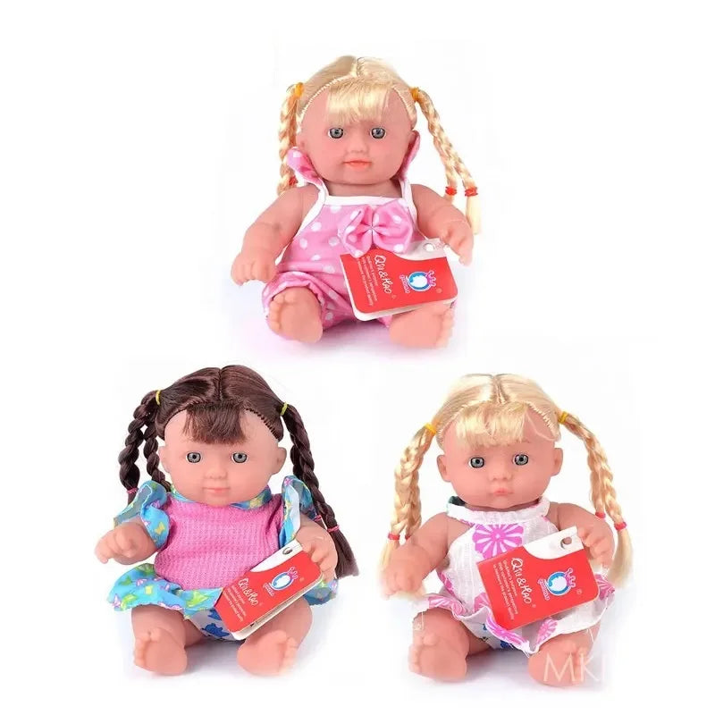 HKM-593875 Cute 8 Inch Reborn Baby Doll Made of Soft PVC Material for Kids Ages 2-7