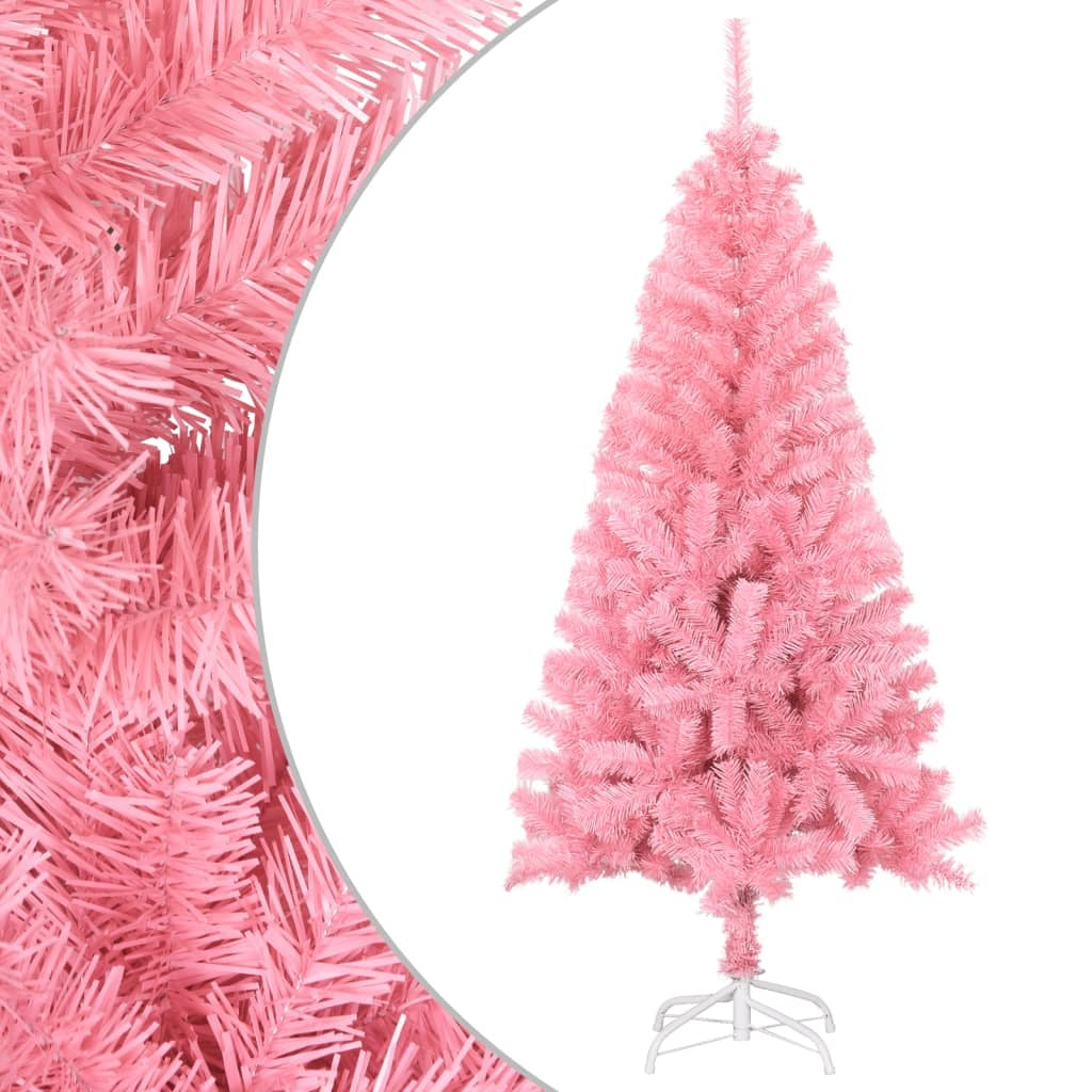 HKM-593875 Pink Artificial Christmas Tree with Steel Stand, 150 cm PVC