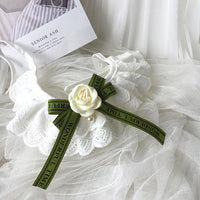 HKM-5939389 Chic Green Lace Cotton Pet Scarf for Stylish Pets - Available in XS, S, M, L, XL