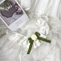 HKM-5939389 Chic Green Lace Cotton Pet Scarf for Stylish Pets - Available in XS, S, M, L, XL