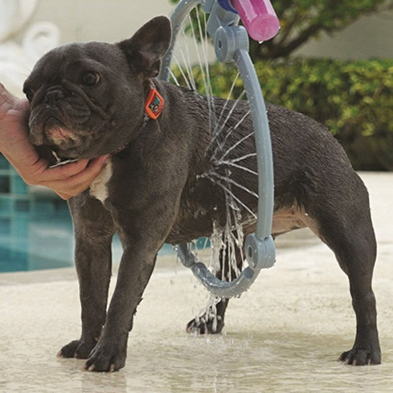 HKM-5939645 One-Key Foldable Pet Bathing Hose with Shampoo Dispenser for Easy Grooming