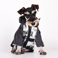 HKM-5940157 Reflective Dog Raincoat with Drawstring Hood and Colorful Sleeves, Polyester Material, Trendy Print, Available in Sizes XS-XXL