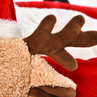 HKM-5941821 Cozy Red Reindeer Round Pet Nest - Plush Polyester and Velvet, 45x40x57cm