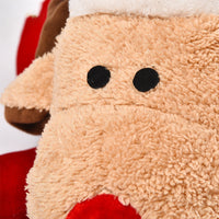 HKM-5941821 Cozy Red Reindeer Round Pet Nest - Plush Polyester and Velvet, 45x40x57cm