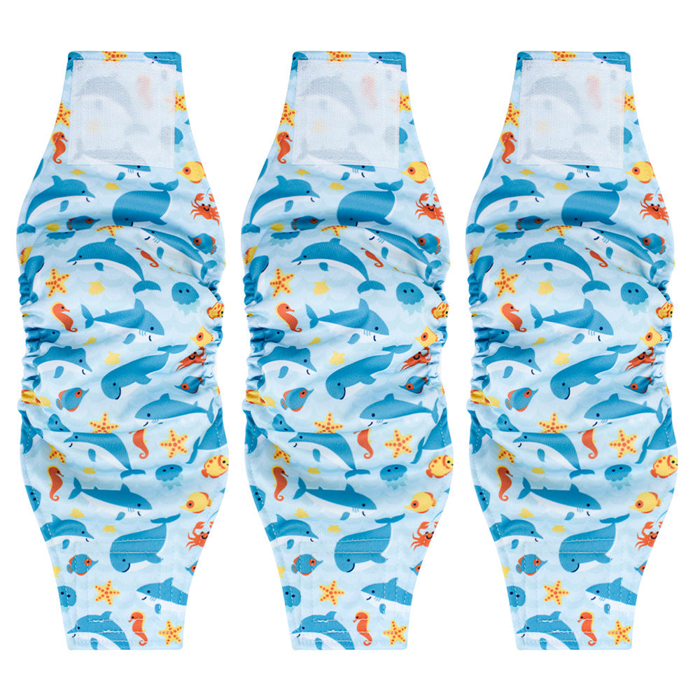 HKM-5942333 Leak-Proof Absorbent Dog Menstrual Pants - Polyester Material for Male Dogs, Sizes S-XL