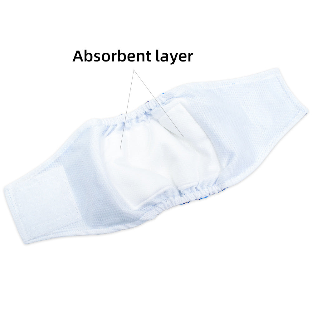 HKM-5942333 Leak-Proof Absorbent Dog Menstrual Pants - Polyester Material for Male Dogs, Sizes S-XL