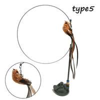 HKM-5942589 Detachable Cat Play Stick with Feathers and Suction Cup Base