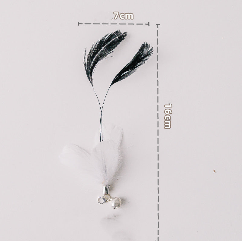 HKM-5942589 Detachable Cat Play Stick with Feathers and Suction Cup Base
