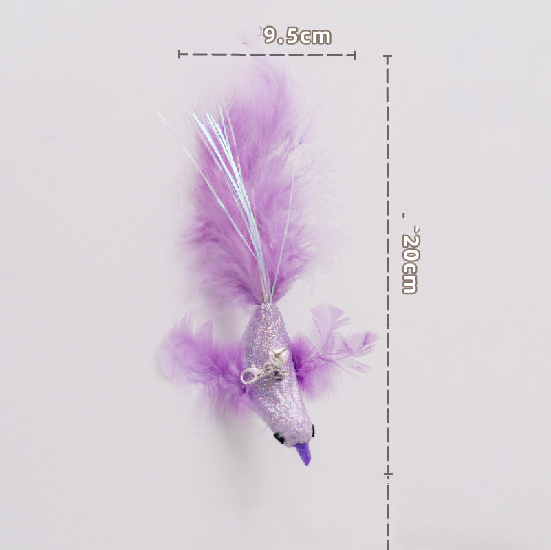 HKM-5942589 Detachable Cat Play Stick with Feathers and Suction Cup Base