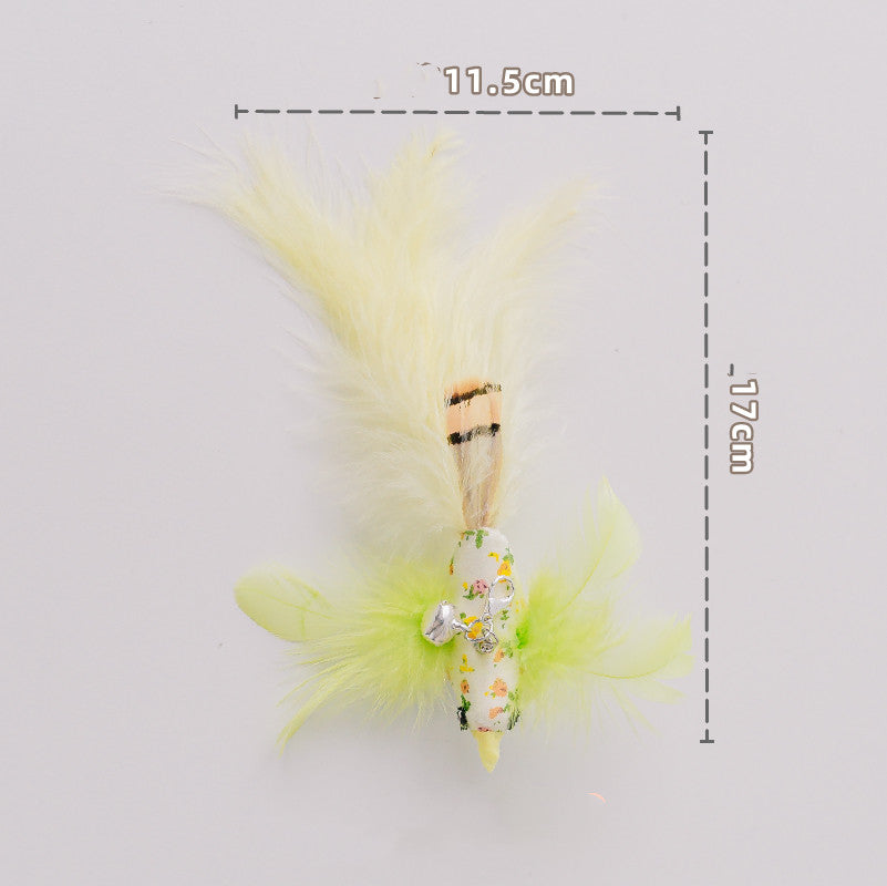 HKM-5942589 Detachable Cat Play Stick with Feathers and Suction Cup Base