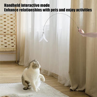 HKM-5942589 Detachable Cat Play Stick with Feathers and Suction Cup Base