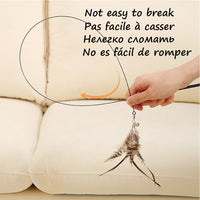 HKM-5942589 Detachable Cat Play Stick with Feathers and Suction Cup Base