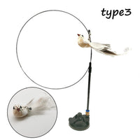 HKM-5942589 Detachable Cat Play Stick with Feathers and Suction Cup Base