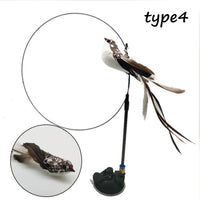 HKM-5942589 Detachable Cat Play Stick with Feathers and Suction Cup Base