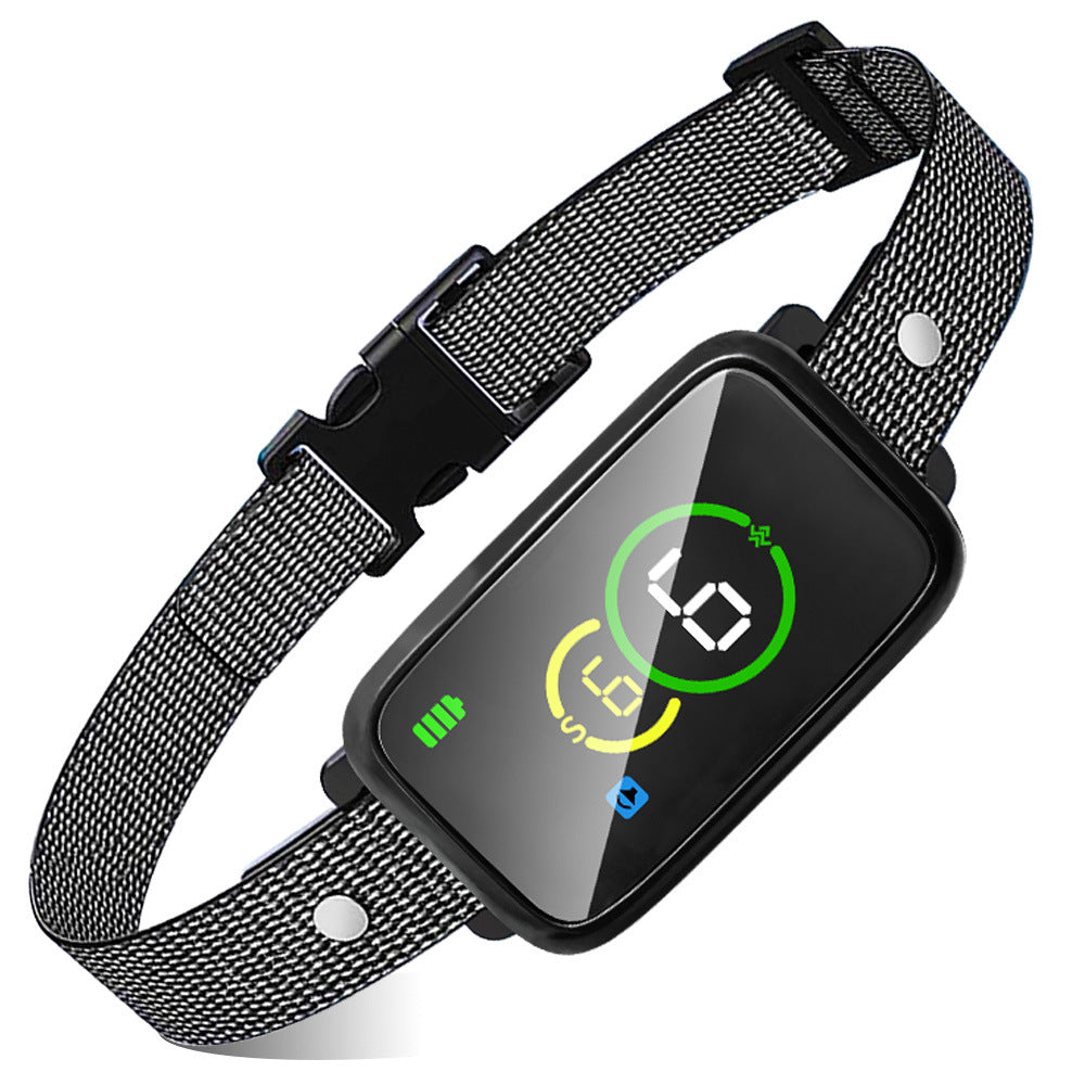 HKM-5943741 Color Screen Smart Bark-Stop Adjustable Collar with 7 Levels of Strength and Dual Modes