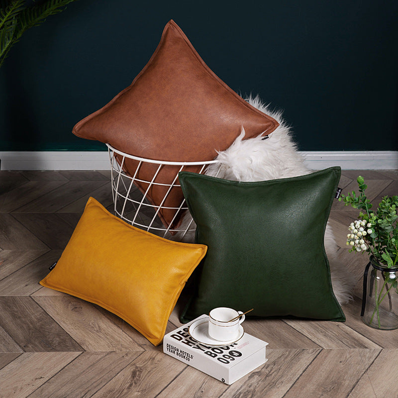 HKM-594451 Light Luxury Leather Pillowcase 45cm x 45cm with PP Cotton Core