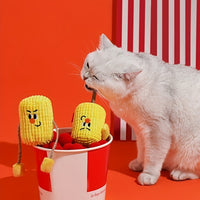 HKM-5945021 Natural Corn Cob Cat Toy with Catnip for Teeth Cleaning and Molar Care