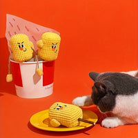 HKM-5945021 Natural Corn Cob Cat Toy with Catnip for Teeth Cleaning and Molar Care
