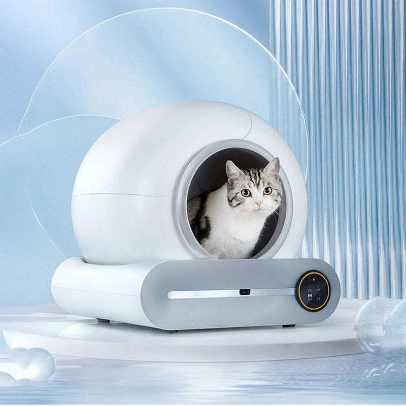 HKM-594515 Automatic Cat Litter Box with Low Noise, Eco-Friendly Design, and Easy Cleaning Feature