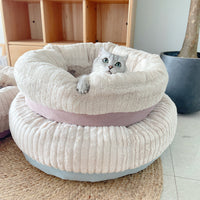 HKM-594515 Cozy Soft PP Cotton Pet Sleep Kennel in Pink, Blue, Orange, Gray - Size S, M, L