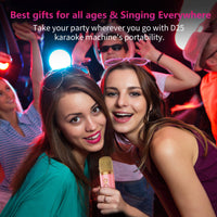 HKM-594579 Mini Karaoke Machine with Colorful Lights and Wireless Microphones for Endless Fun