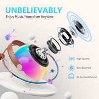 HKM-594579 Mini Karaoke Machine with Colorful Lights and Wireless Microphones for Endless Fun