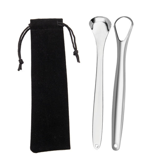 HKM-594643 Rose Gold and Silver Tongue Cleaner - Oral Hygiene Beauty Tool
