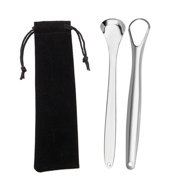 HKM-594643 Rose Gold and Silver Tongue Cleaner - Oral Hygiene Beauty Tool