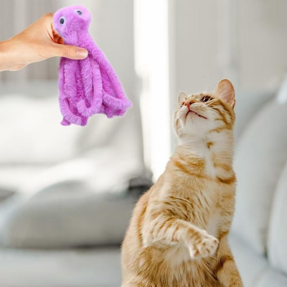 HKM-5947197 Plush Octopus Catnip Toy in Purple, Pink, and Mixed Colors for Cats