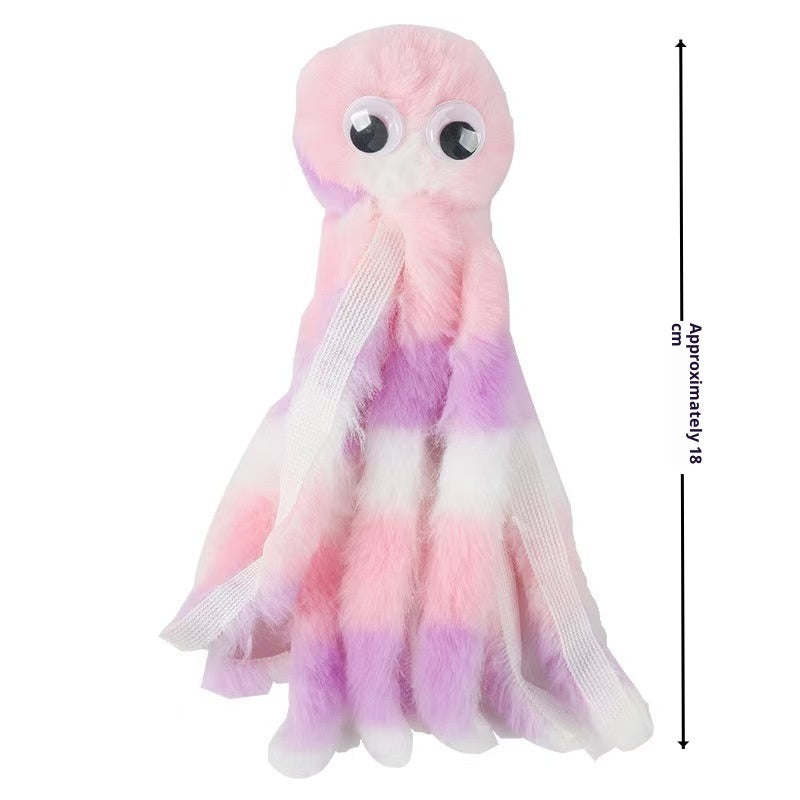 HKM-5947197 Plush Octopus Catnip Toy in Purple, Pink, and Mixed Colors for Cats