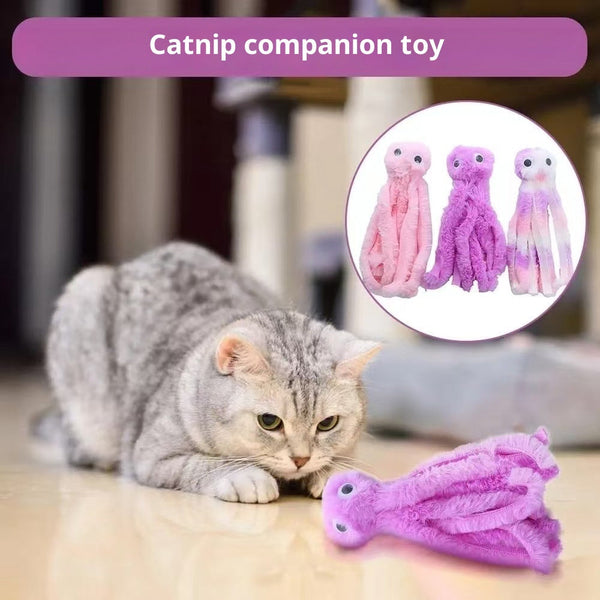 HKM-5947197 Plush Octopus Catnip Toy in Purple, Pink, and Mixed Colors for Cats