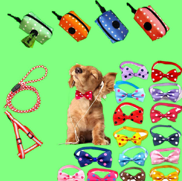 HKM-5947325 Adorable Polka Dot Bow Ties for Pets in Various Colors and Sizes