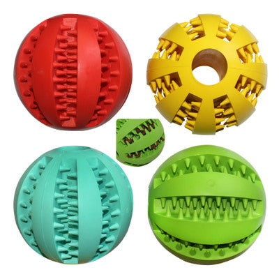 HKM-5948349 Bite-Resistant Rubber Dog Food Ball Toy - Mint Flavor Watermelon Design for Chewing and Play
