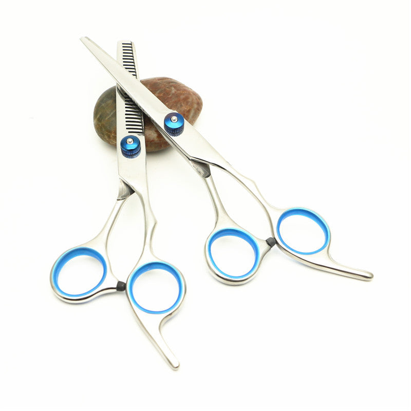 HKM-5949117 Dog Grooming Scissors and Comb Set - Stainless Steel Finishing Tools with Leather Bag