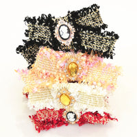 HKM-5949501 Adjustable Bow Collar for Dogs and Cats - Color Grid Design in Black, White, Red, Orange
