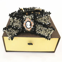 HKM-5949501 Adjustable Bow Collar for Dogs and Cats - Color Grid Design in Black, White, Red, Orange