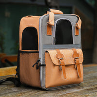 HKM-5949757 Pet Carrier Backpack with Diaper and Vest Traction Options - Oxford Cloth, Green/Blue/Orange, 32x22x42cm