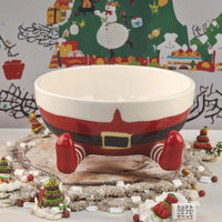 HKM-595027 Ceramic Christmas Fruit Plate and Snack Storage Tray for Special Occasions
