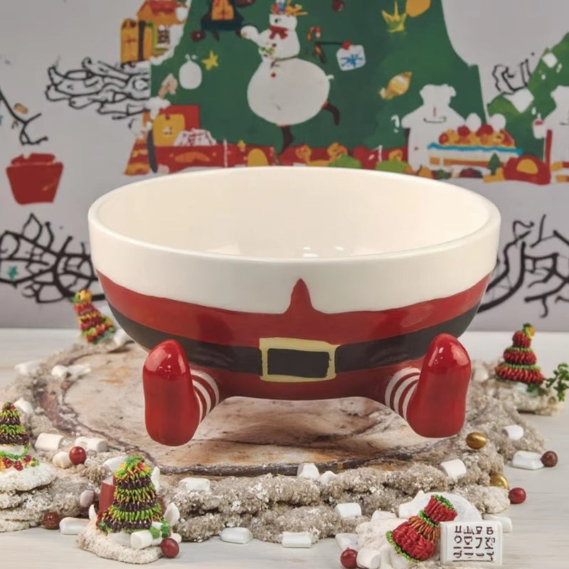 HKM-595027 Ceramic Christmas Fruit Plate and Snack Storage Tray for Special Occasions