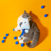 HKM-5950781 Telescopic Elastic Cat Toy with Mint Bell - Plush Ring for Playful Cats (30x30cm, 200g)