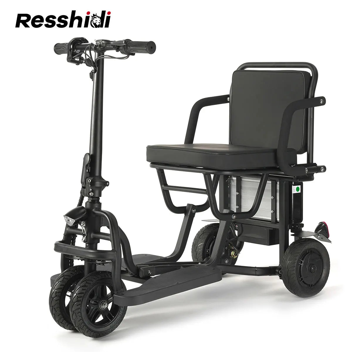 HKM-595091 Foldable 3-Wheel Electric Mobility Scooter for Off-Road Travel - 300W, 15km/h, 10AH Battery, Lightweight, Waterproof