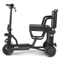 HKM-595091 Foldable 3-Wheel Electric Mobility Scooter for Off-Road Travel - 300W, 15km/h, 10AH Battery, Lightweight, Waterproof