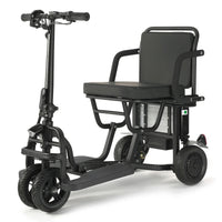 HKM-595091 Foldable 3-Wheel Electric Mobility Scooter for Off-Road Travel - 300W, 15km/h, 10AH Battery, Lightweight, Waterproof