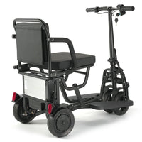 HKM-595091 Foldable 3-Wheel Electric Mobility Scooter for Off-Road Travel - 300W, 15km/h, 10AH Battery, Lightweight, Waterproof