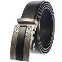 HKM-595091 Men's Leather Belt with Alloy Automatic Buckle - Custom Fit Design