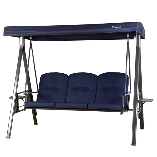 HKM-595091 Modern Hanging Swing Chair with Cushion and Iron Stand for Outdoor Spaces