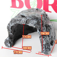 HKM-5951549 Large and Small Reptile Cave Hideout for Tortoises, Snakes, and Lizards - Durable Resin Design