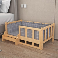 HKM-5951933 Stylish Wooden Dog Bed with Soft Cotton Cushion in Multiple Colors